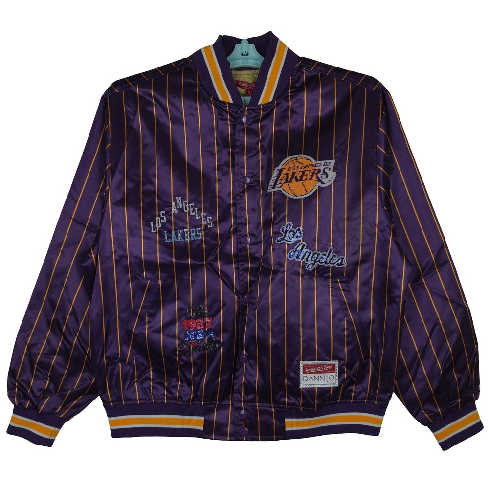 Dannijo LA Lakers Mitchell & Ness NBA Womens Small Jacket Sequins Logos NWT